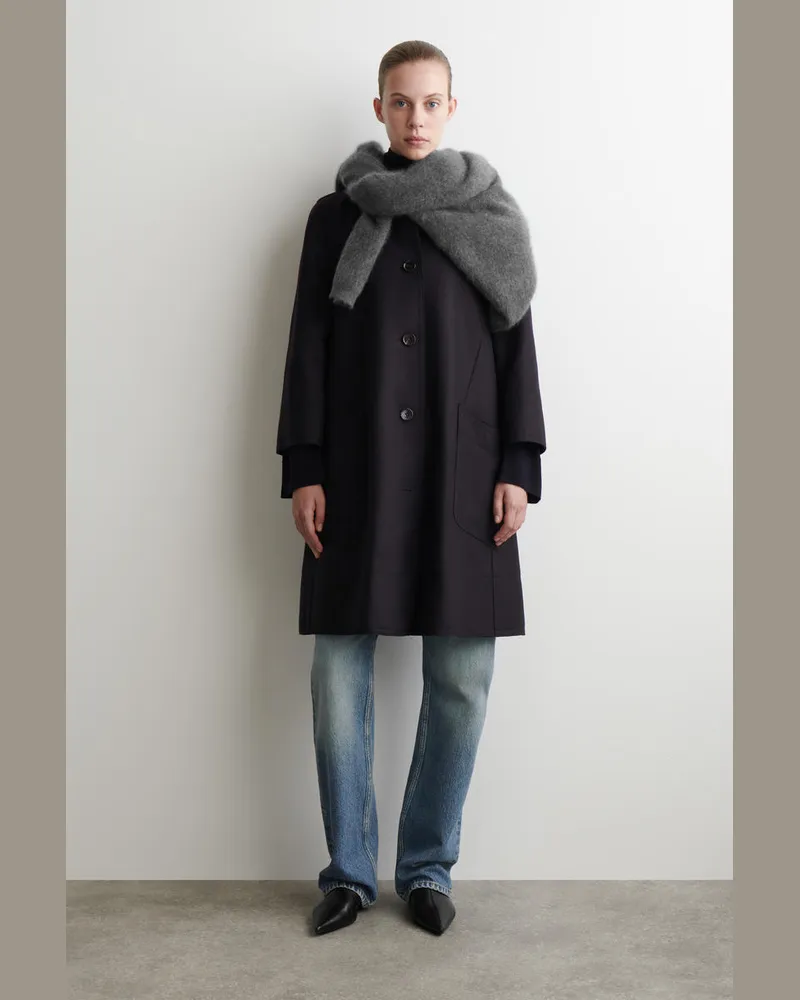 COS Voluminöser Car Coat Aus Wolle Blau