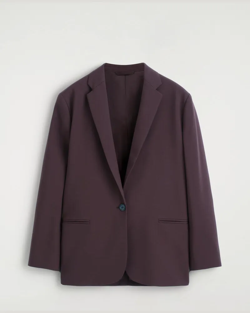 COS Einreihiger Blazer Aus Twill Braun