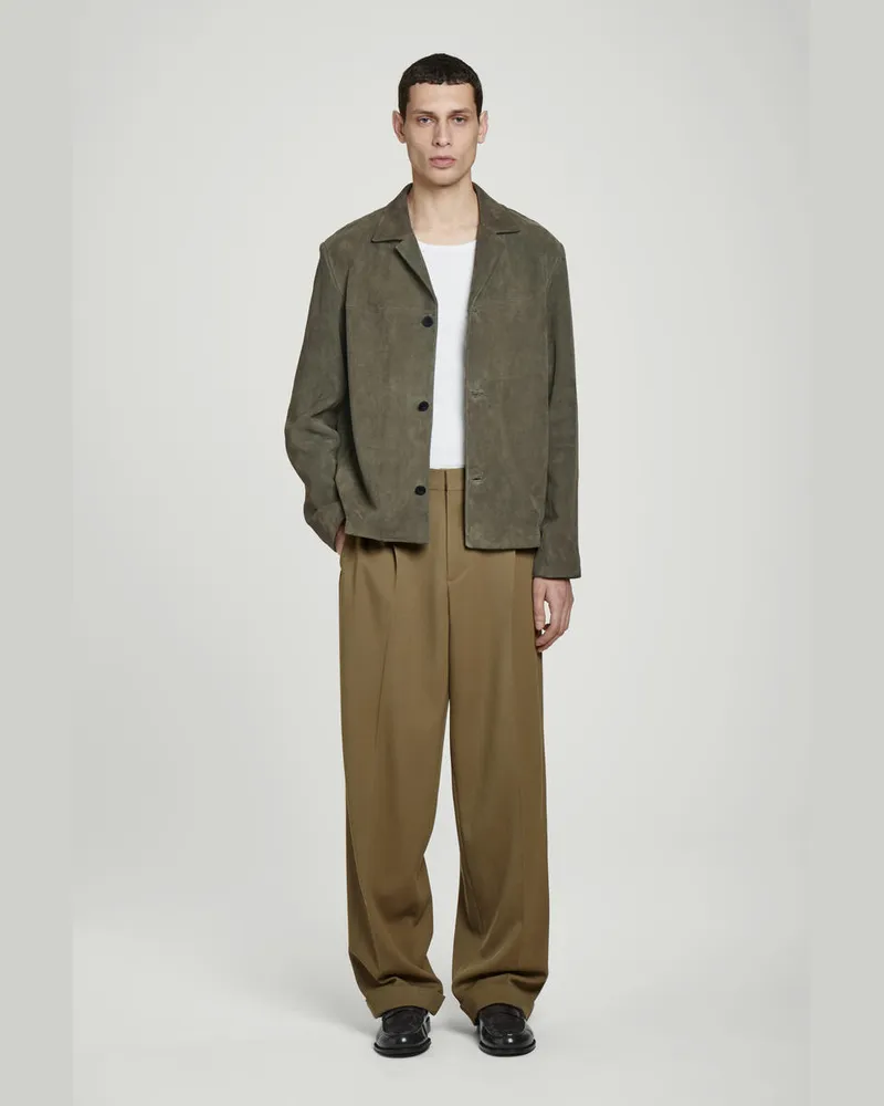 COS Einreihige Jacke Aus Veloursleder Braun