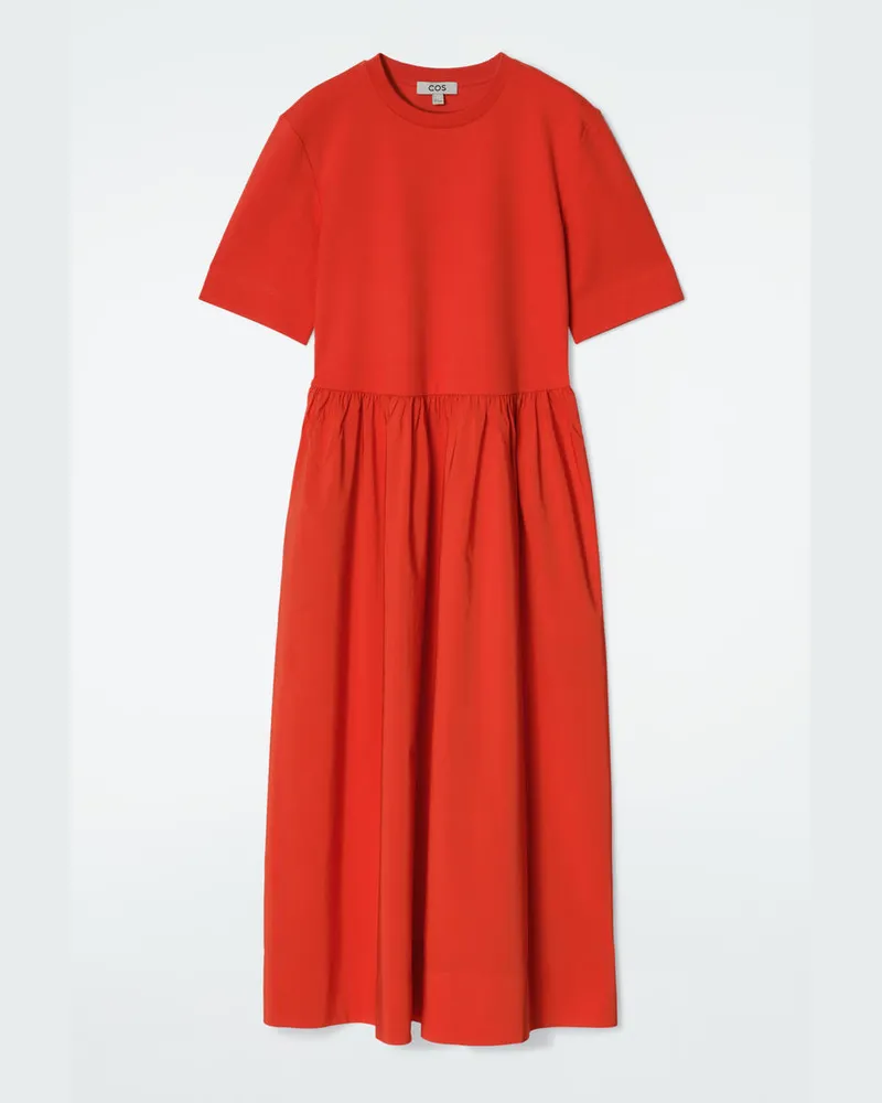 COS Midikleid Mit Kontrastpartien Orange