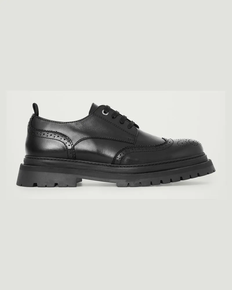COS Markante Derby-Brogues Aus Leder Schwarz