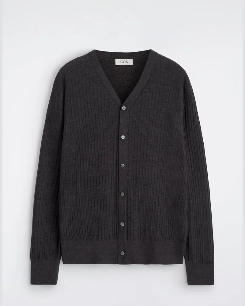 COS Strickjacke Aus Merinowolle Mit V-Ausschnitt Braun