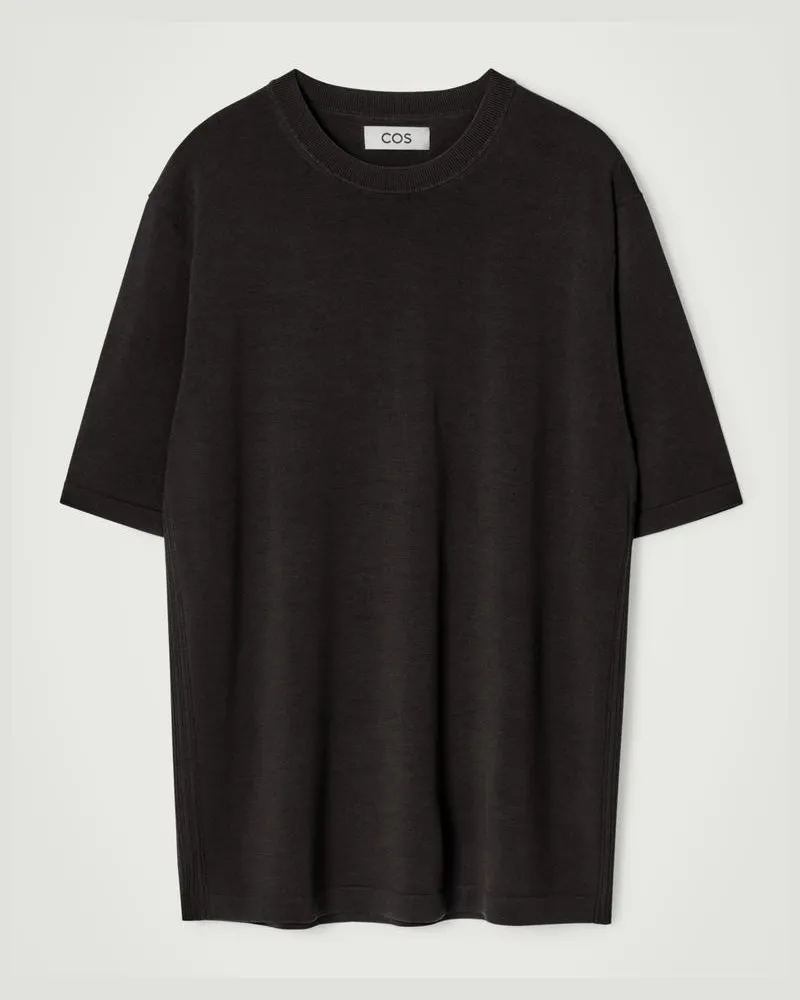 COS Strick-T-Shirt Aus Woll-Seiden-Mix Braun