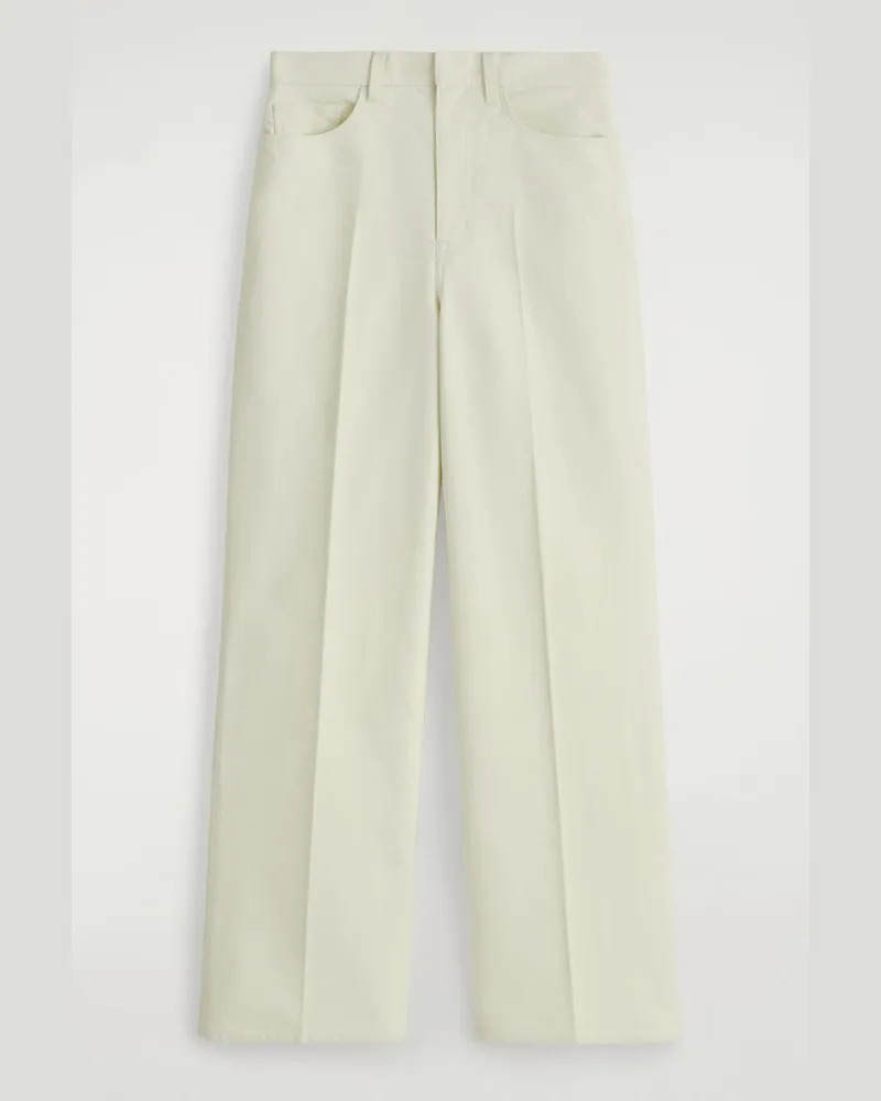 COS Hose Aus Baumwoll-Canvas Mit Geradem Bein Weiß