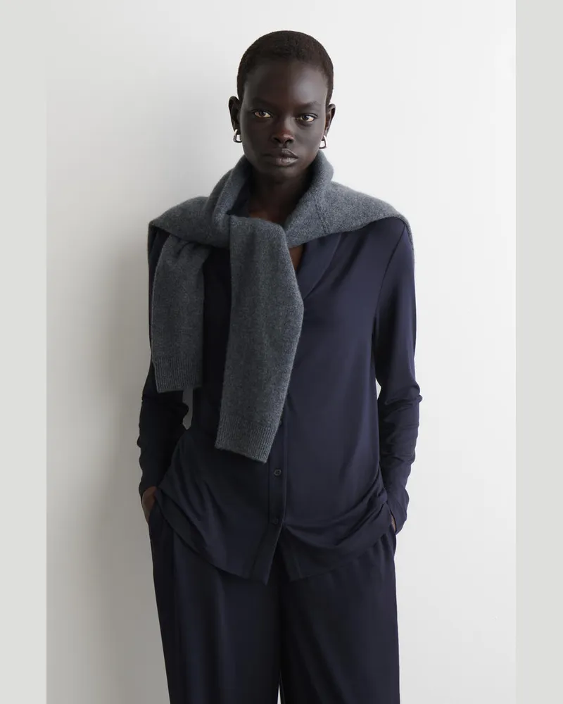 COS Shawl-Collar Jersey Cardigan Blau