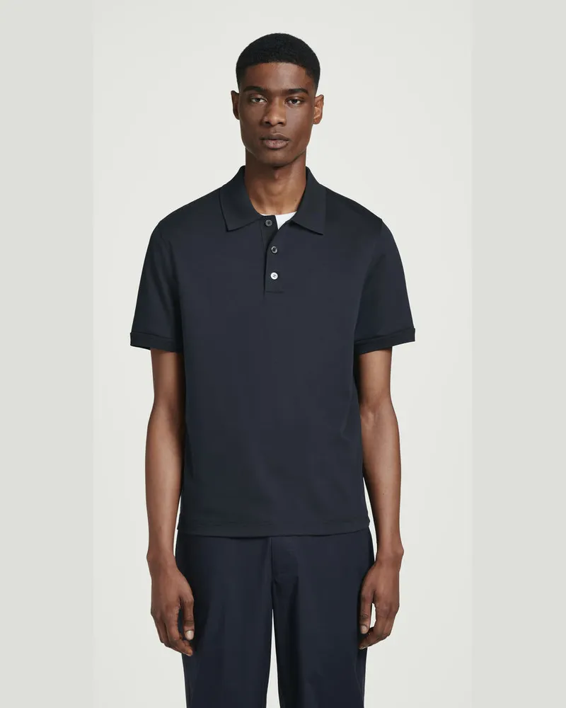 COS Poloshirt Aus Merzerisierter Baumwolle Blau