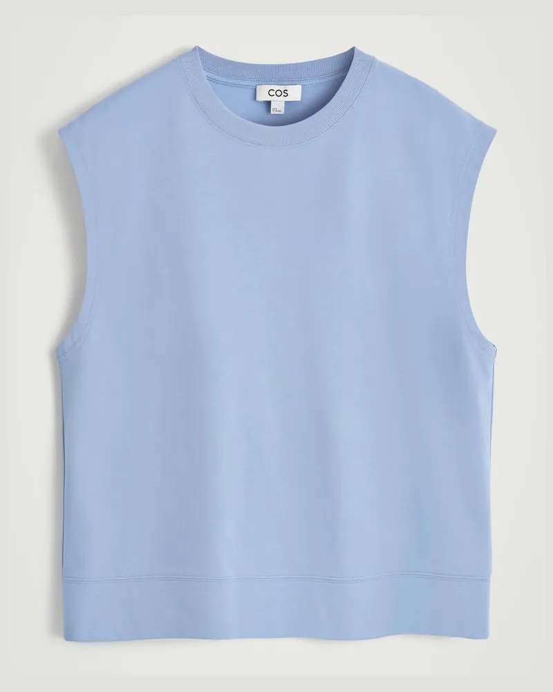 COS Lockeres Tanktop Aus Baumwoll-Crêpe Blau
