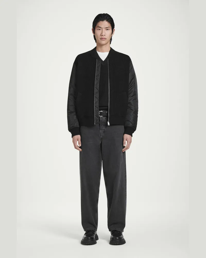 COS Bomberjacke Aus Merinowolle Und Nylon Schwarz