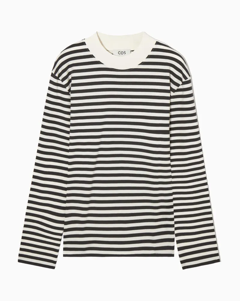 COS Lockeres Langarmshirt Mit Stehkragen Braun