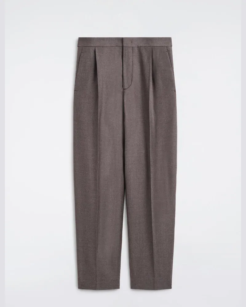 COS Lockere Hose Aus Wollflanell Mit Geradem Bein Braun