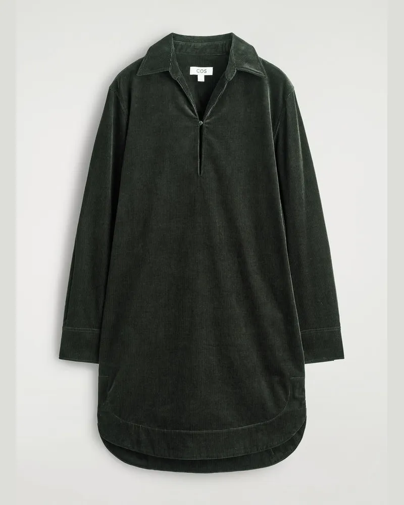 COS Kurzes Hemdkleid Aus Cord Grün