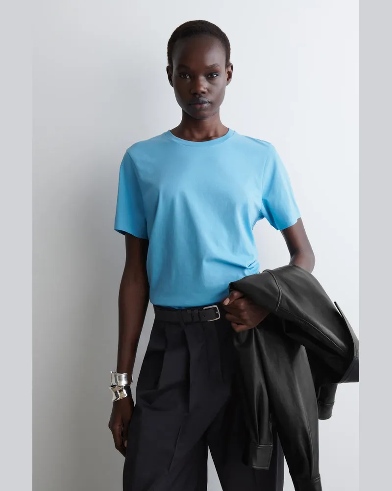 COS T-Shirt Aus Baumwolle Mit Rundhalsausschnitt Blau