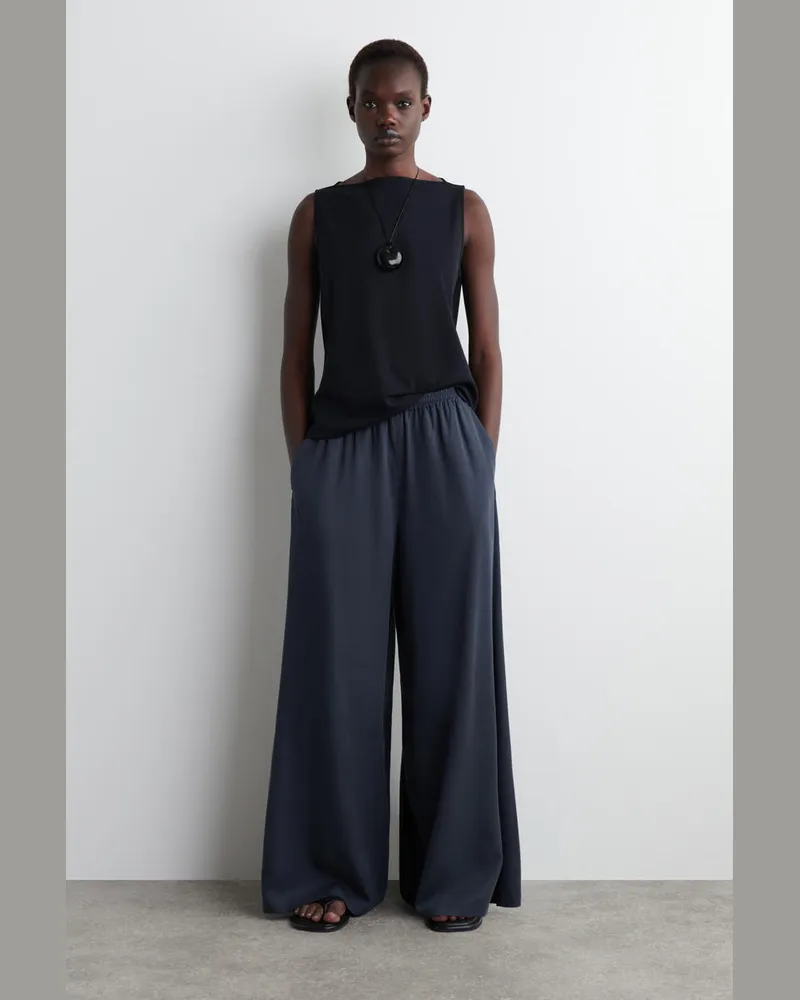 COS Palazzo-Hose Aus Twill Blau