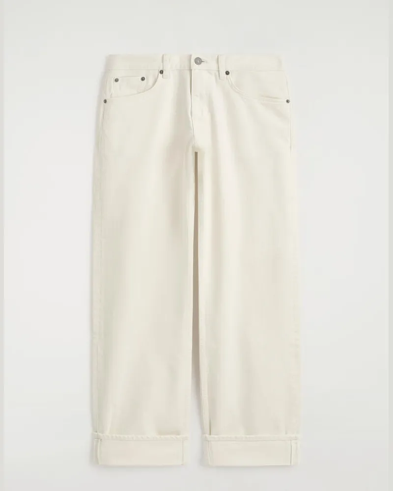 COS Folde Jeans Mit Abgerundetem Bein Und Umschlag Weiß