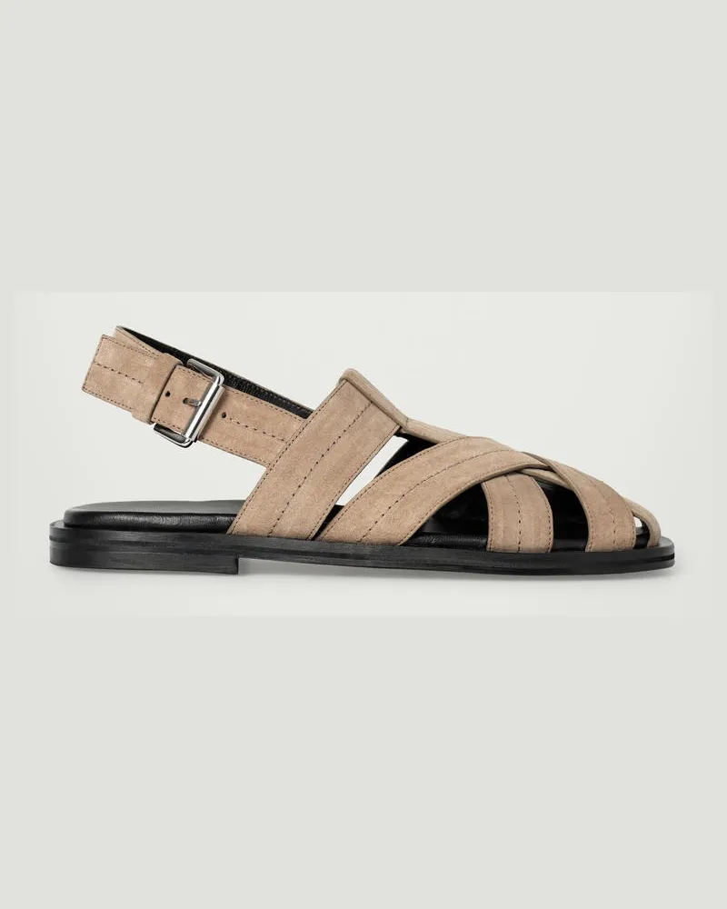 COS Fisherman-Sandalen Aus Veloursleder Beige