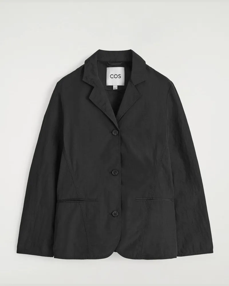 COS Sakko Aus Nylon Schwarz