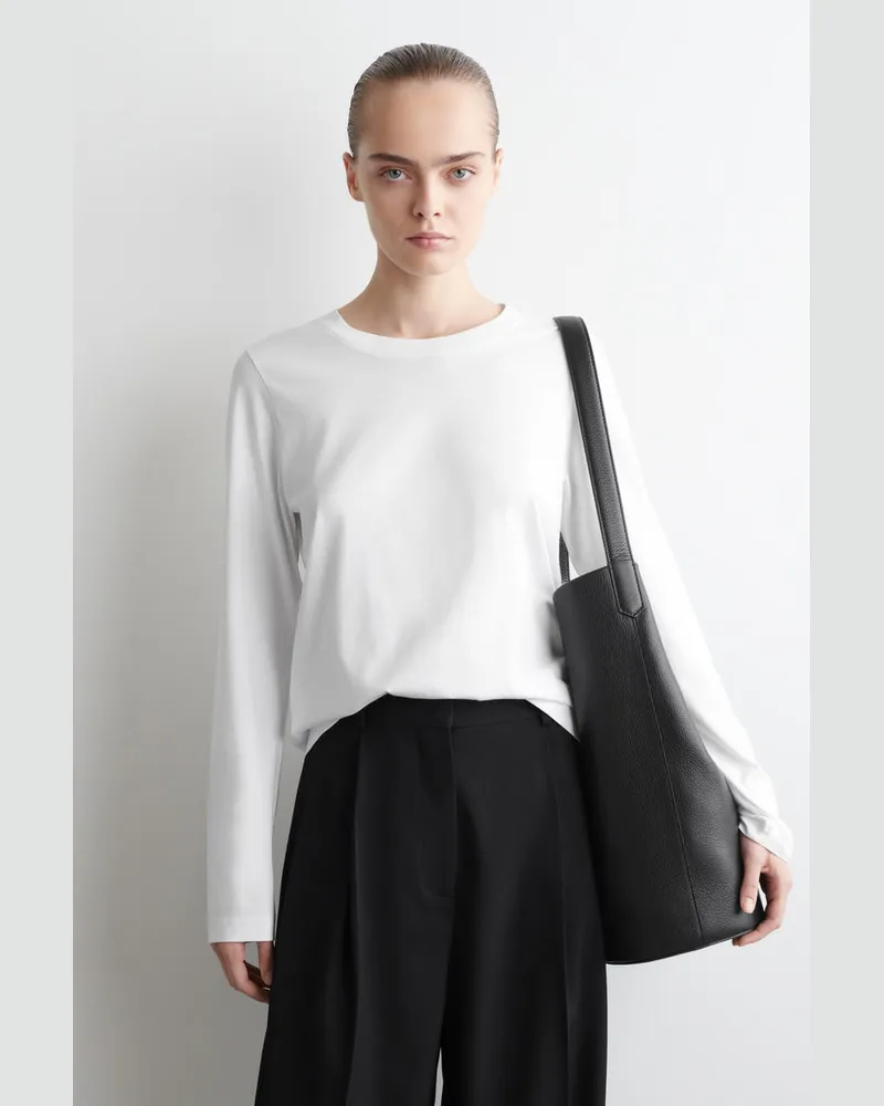 COS Alltags-Langarmshirt Weiß