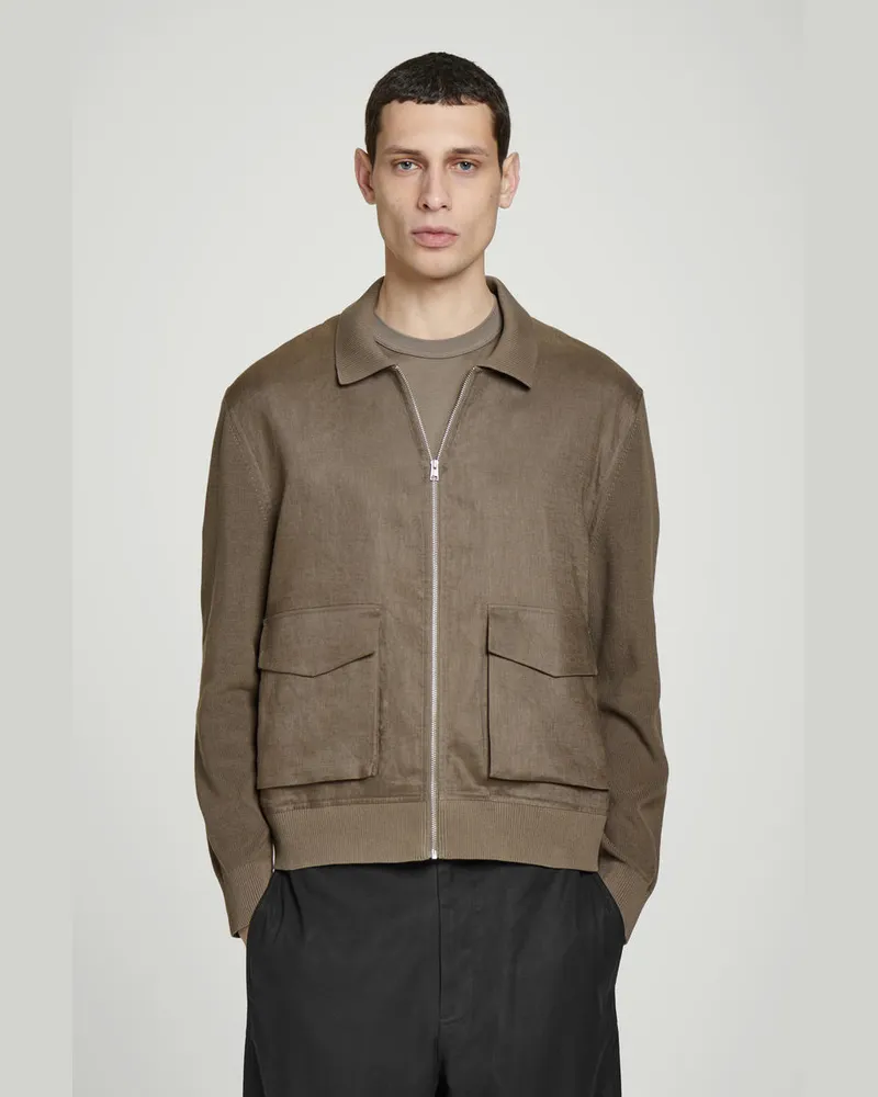 COS Gestrickte Jacke Aus Leinen Beige