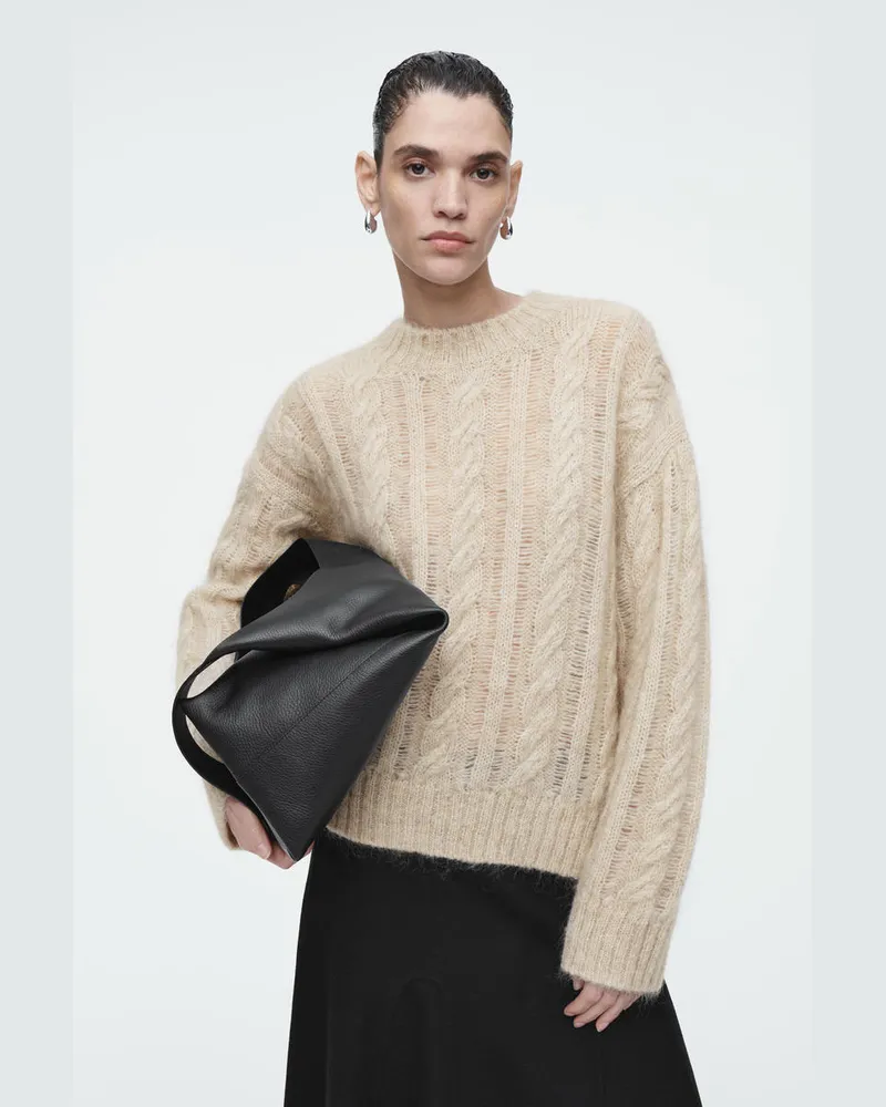 COS Mohairpullover Mit Zopfmuster Beige