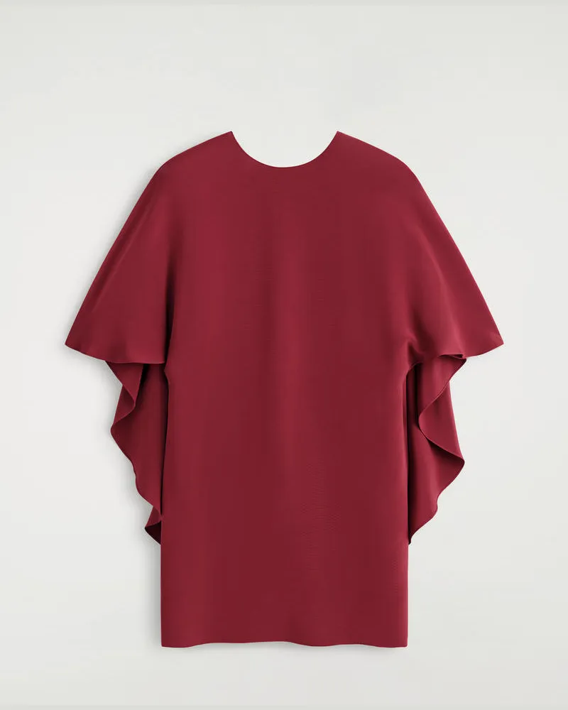 COS Drapiertes Seidenminikleid Rot