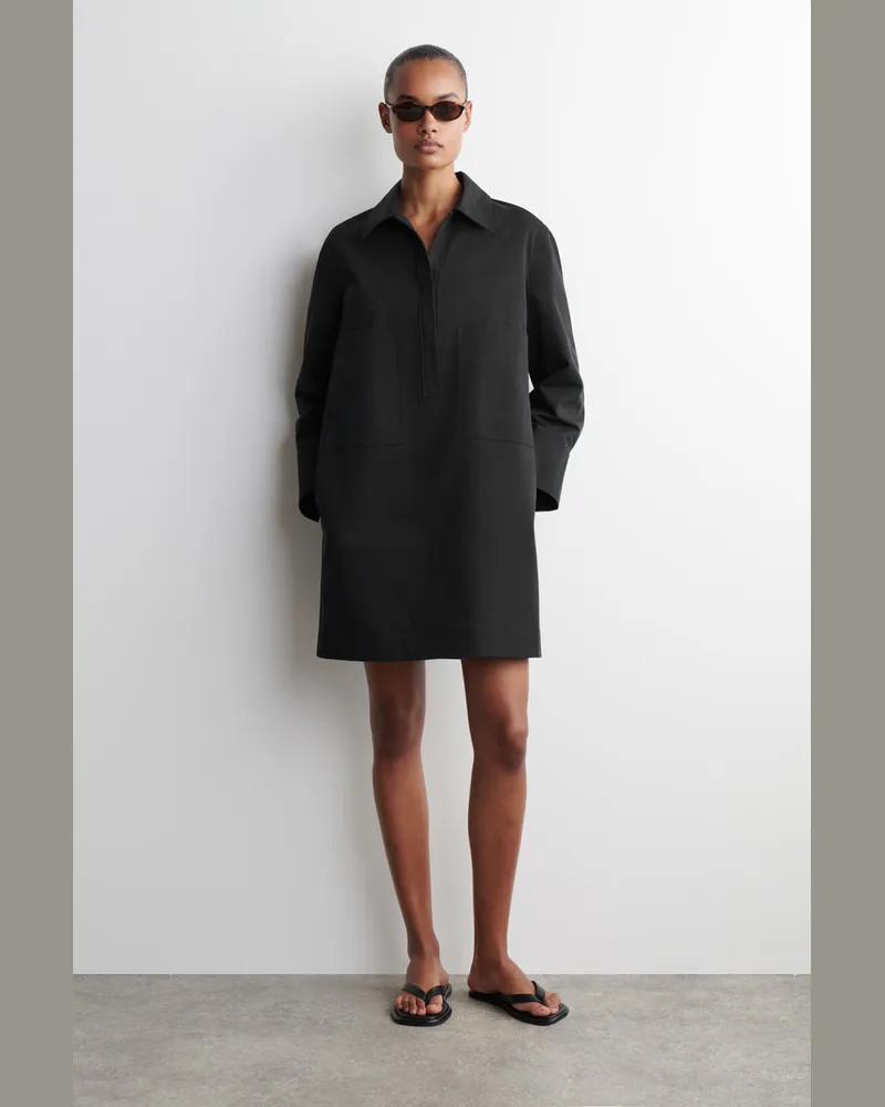 COS Utility-Hemdkleid In Minilänge Schwarz