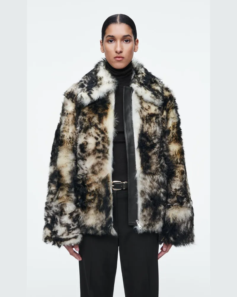 COS Jacke Aus Shearling Mit Leopardenmuster Braun