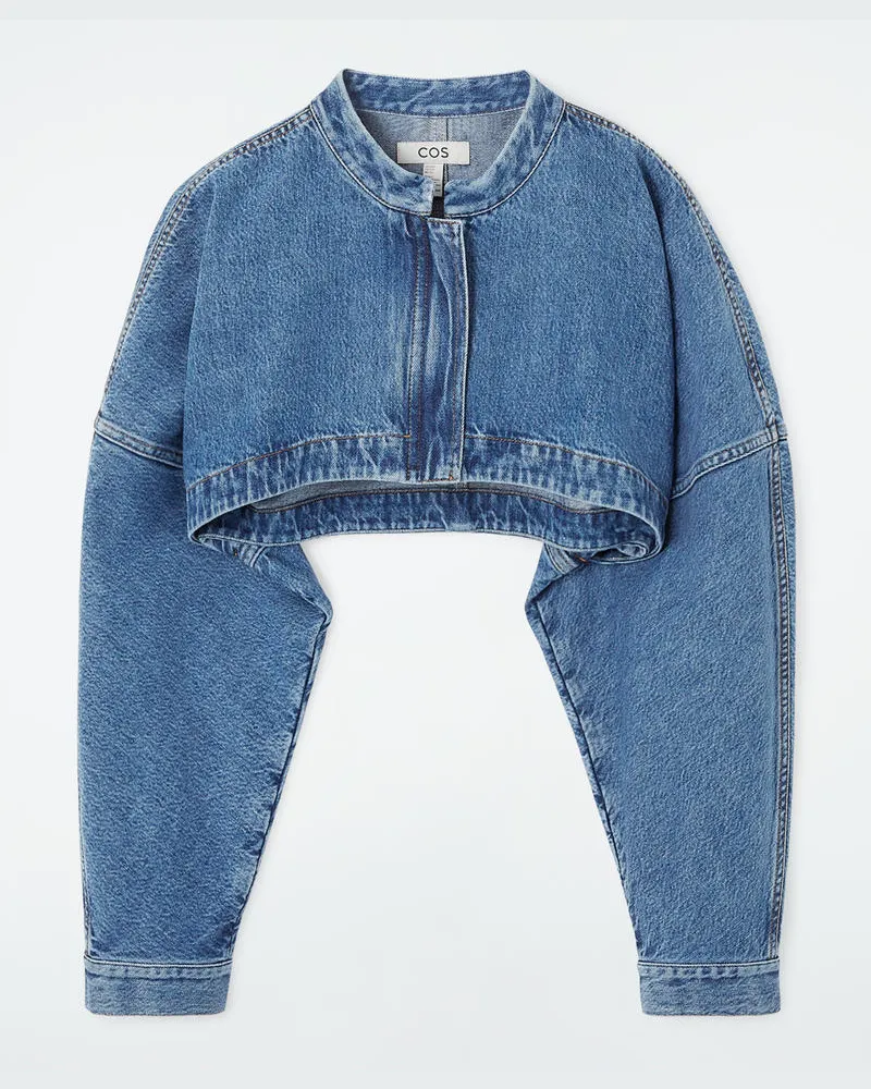 COS Verkürzte Hybride Jeansjacke Blau