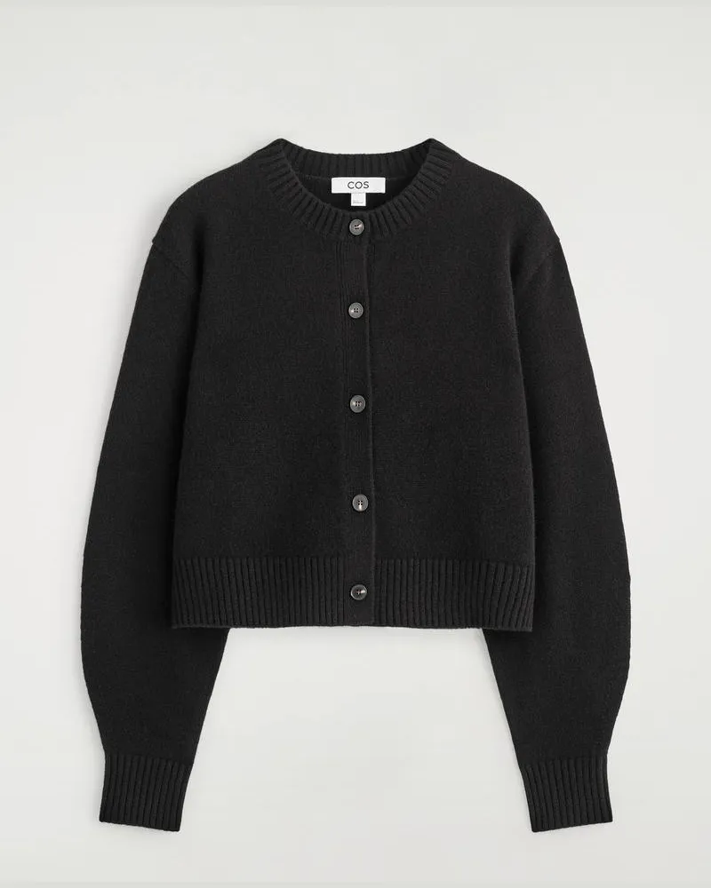COS Strickjacke Aus Merinowolle Schwarz