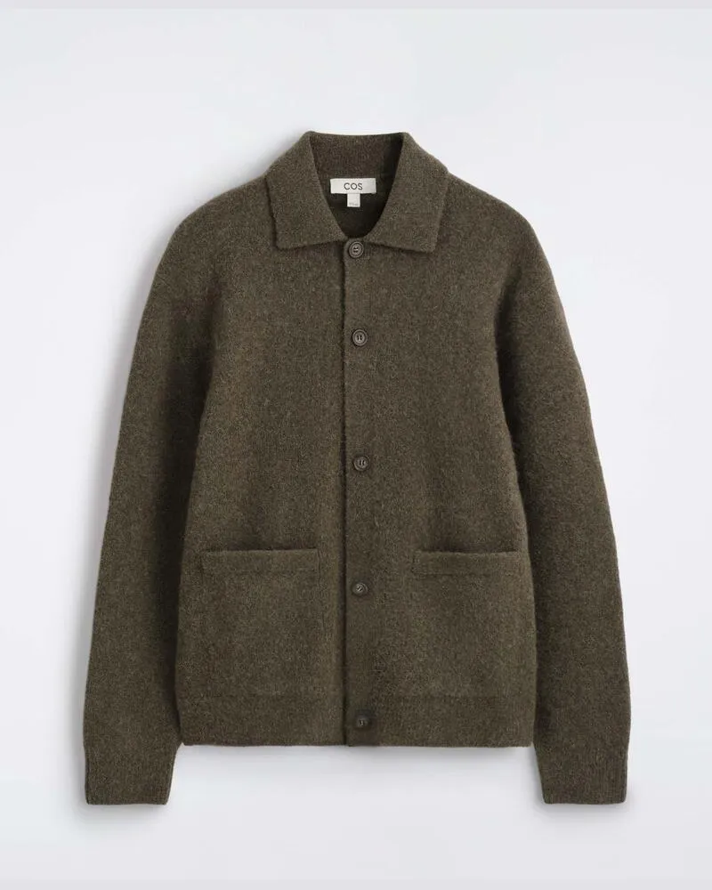 COS Strukturierter Cardigan Mit Kragen Braun