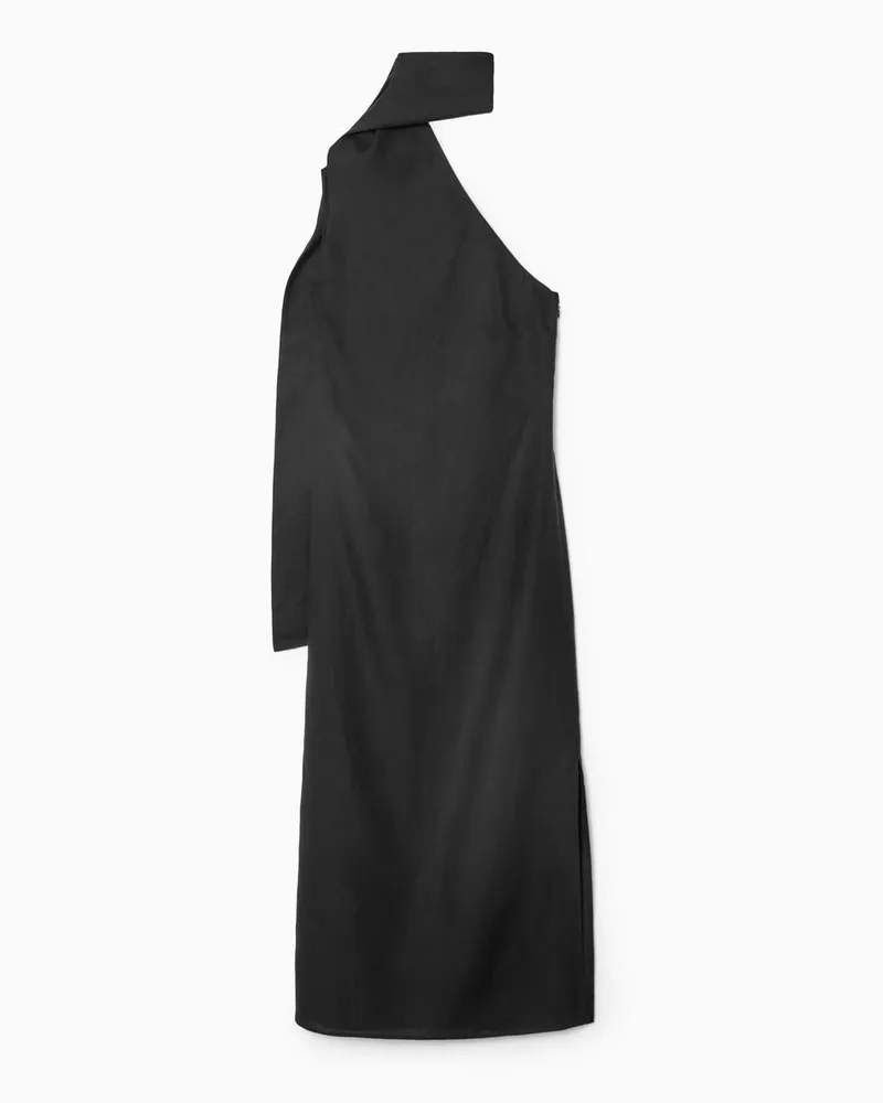 COS Kleid Aus Leinen Mit Schaldetail Schwarz