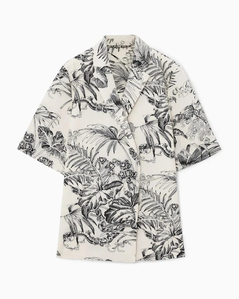 COS Kurzarm-Blazer Mit Botanischem Print Beige