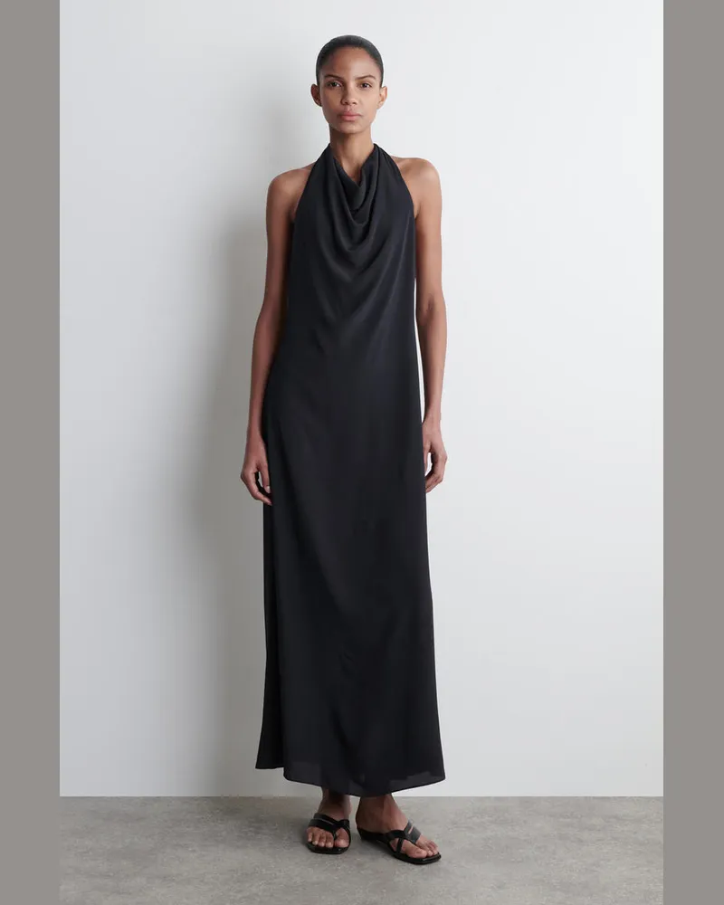 COS Maxikleid Mit Wasserfallausschnitt Blau