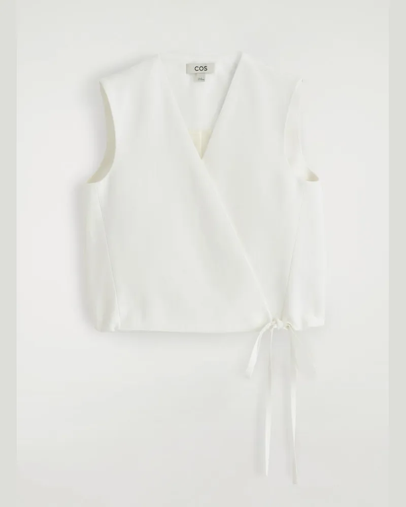 COS Weste Aus Leinen-Mix In Wickeloptik Weiß