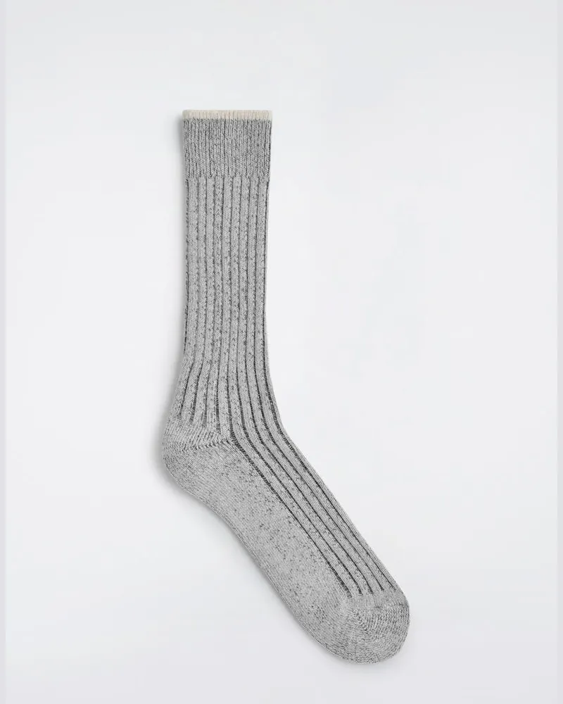 COS Chunky Ribbed-Knit Socks Grau