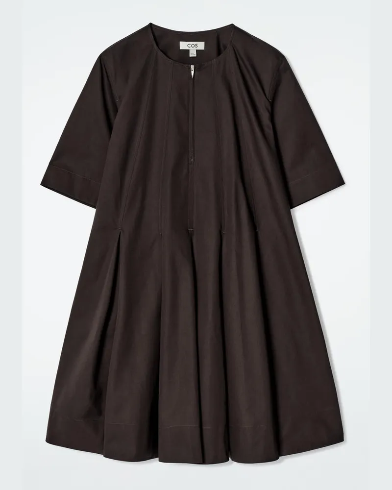 COS Minikleid Aus Baumwolle Mit Reissverschluss Braun