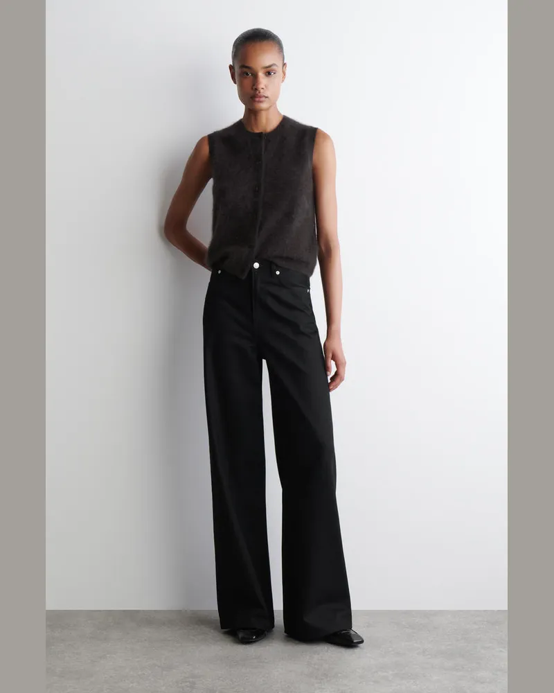 COS Dial Jeans Mit Weitem Bein Schwarz