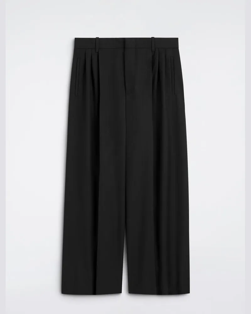 COS Lockere Hose Mit Weitem Bein Und Falten Schwarz