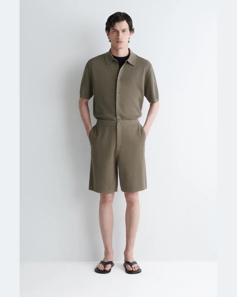 COS Strickshorts Aus Leinen Braun