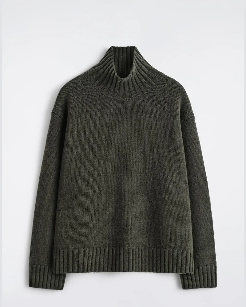 COS Kaschmirpullover Mit Hohem Kragen Grün