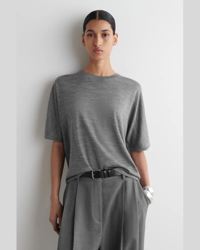 COS T-Shirt Aus Merinowolle Grau