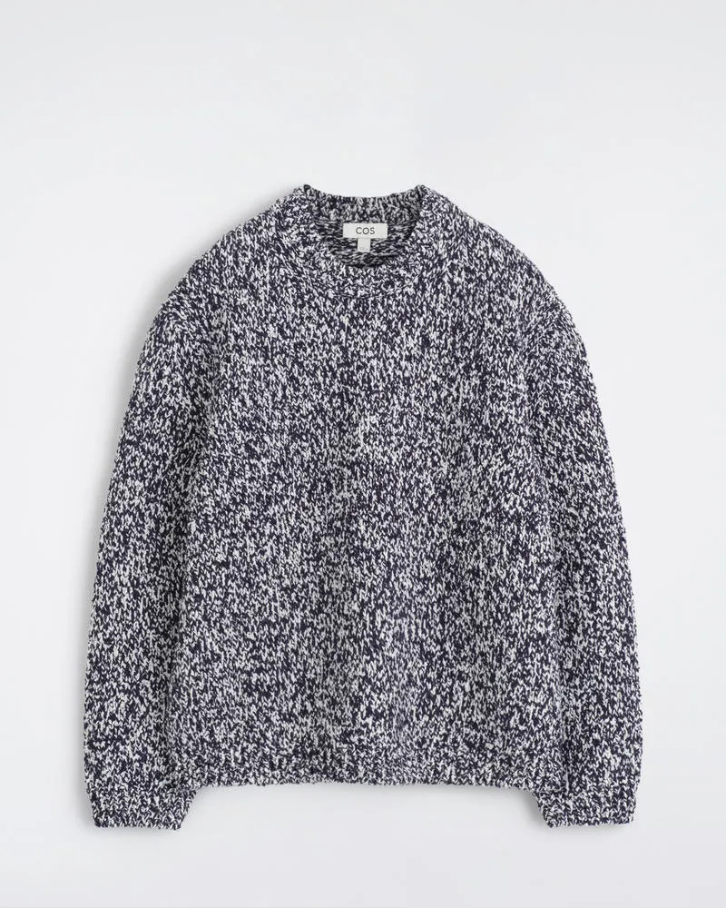 COS Schwerer Pullover Aus Woll-Mix Blau