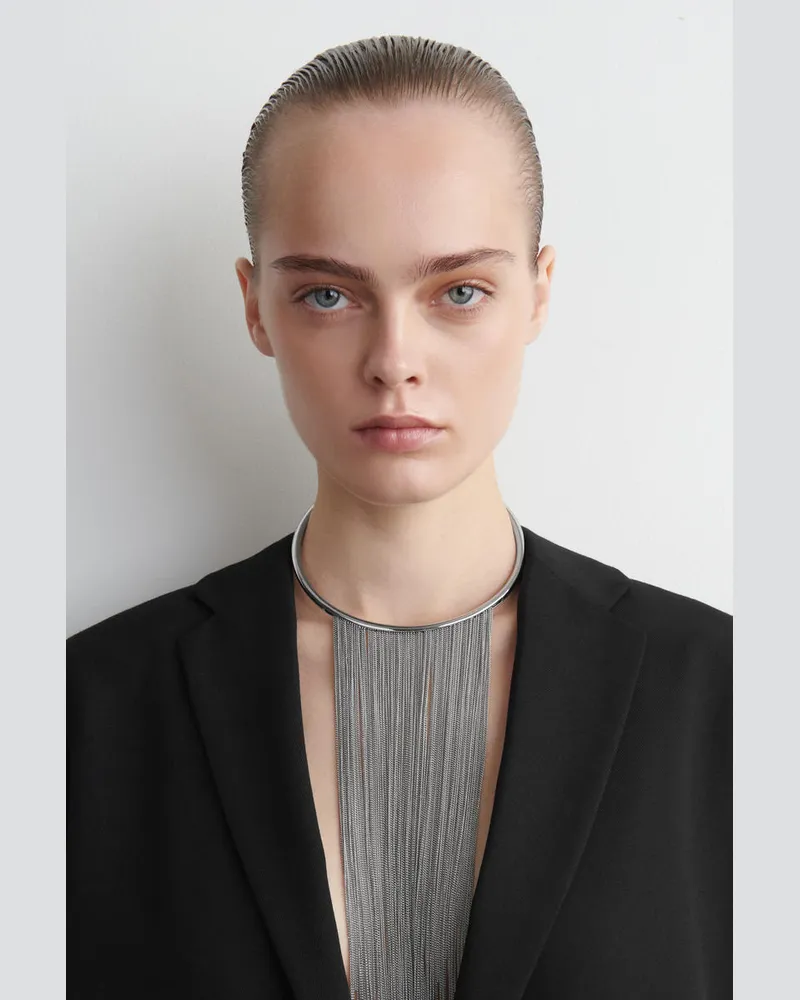 COS Tasselled Necklace Silberfarben