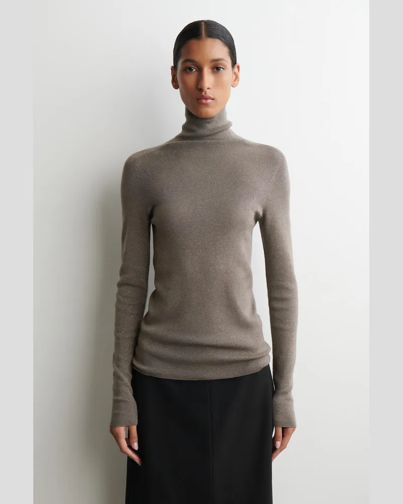 COS Nahtloses Glitzerndes Oberteil Aus Wolle Beige