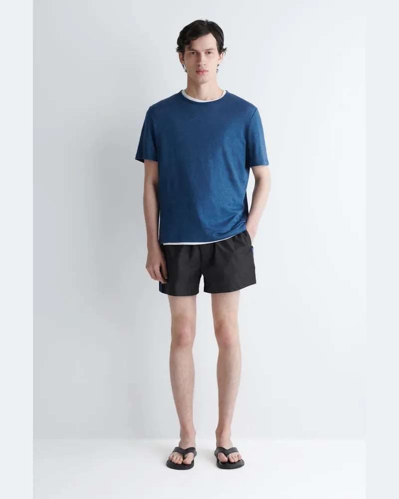 COS Gestreifte Badeshorts Schwarz