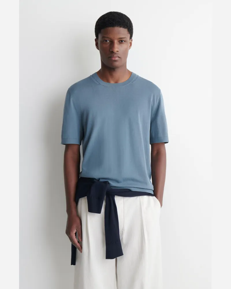 COS T-Shirt Aus Baumwolle Blau