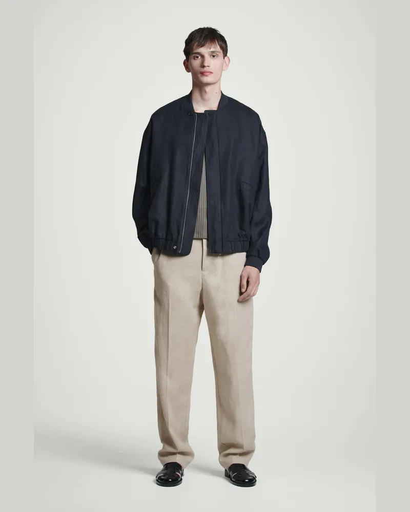 COS Bomberjacke Aus Leinen Blau