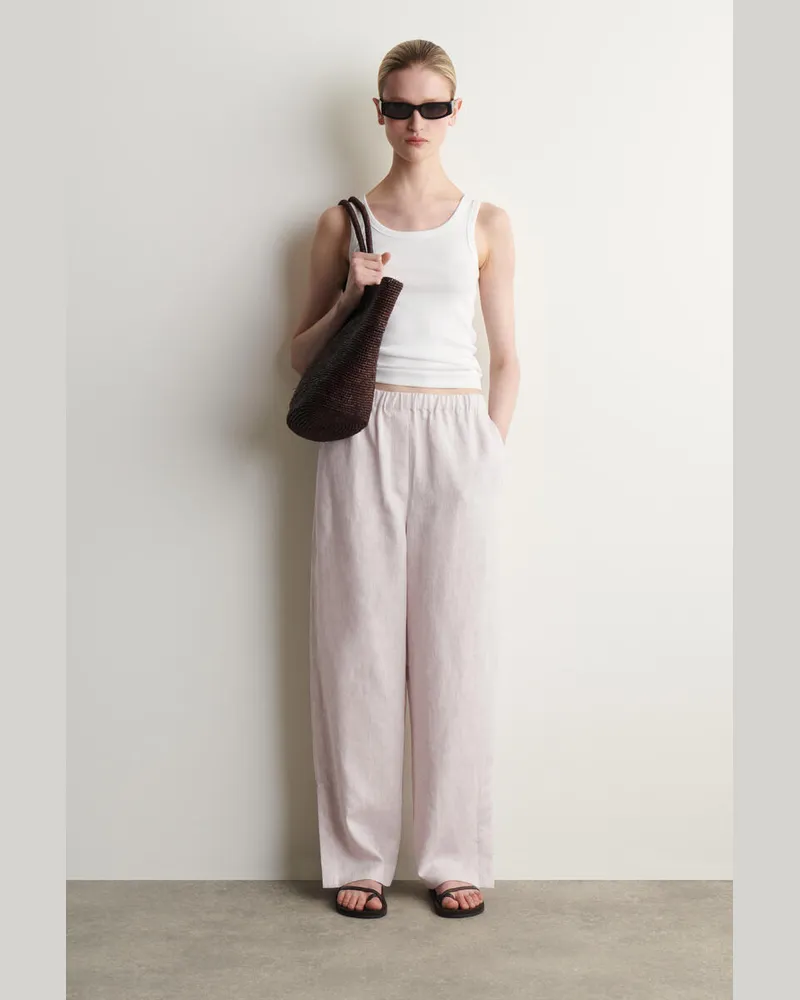 COS Leinenhose Mit Barrel-Bein Und Elastischem Bund Rosa