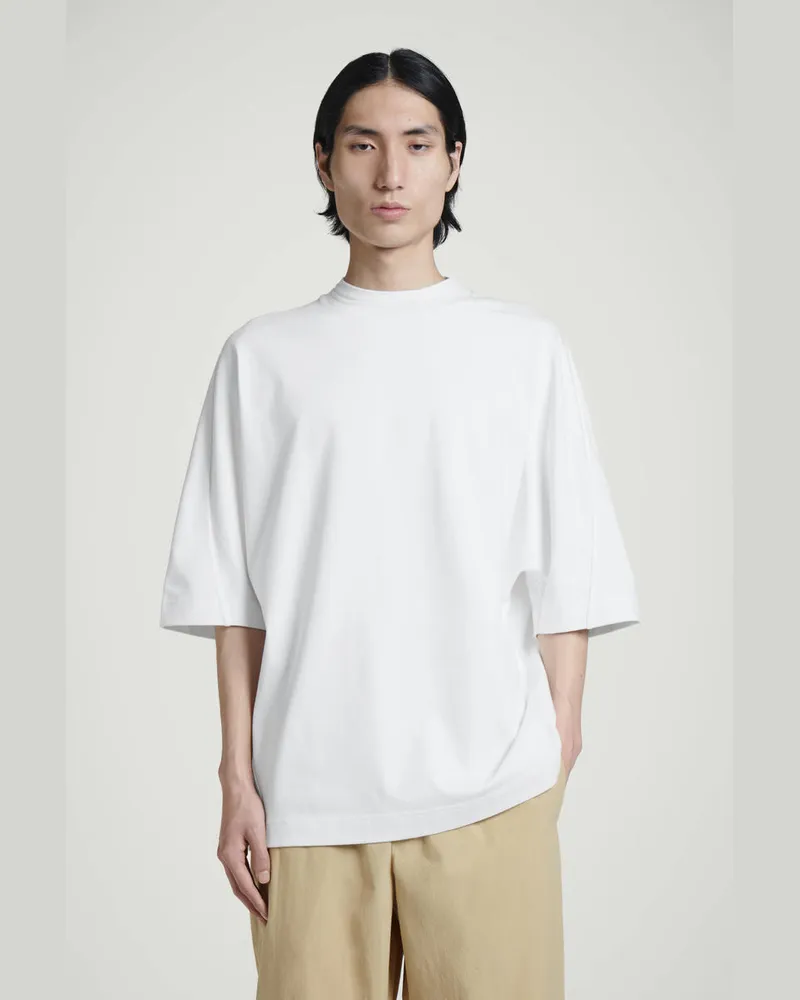 COS Gewichtiges Oversized-T-Shirt Mit Kragen Weiß