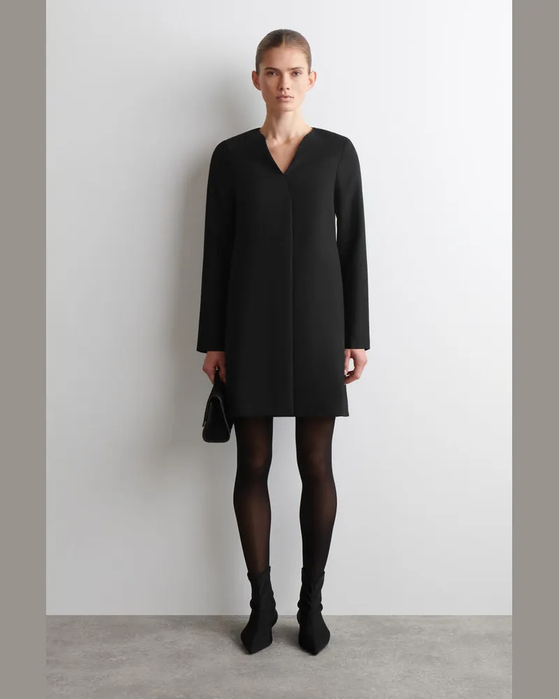 COS Elegantes Minikleid Aus Woll-Mix Schwarz