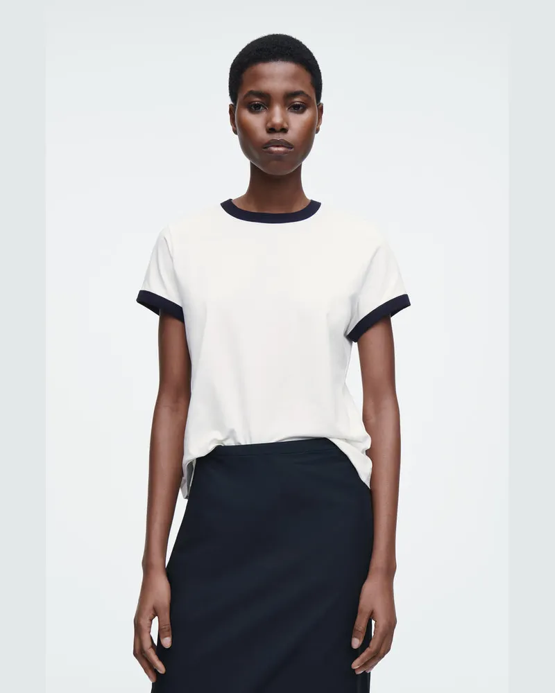 COS Ringer-T-Shirt Weiß